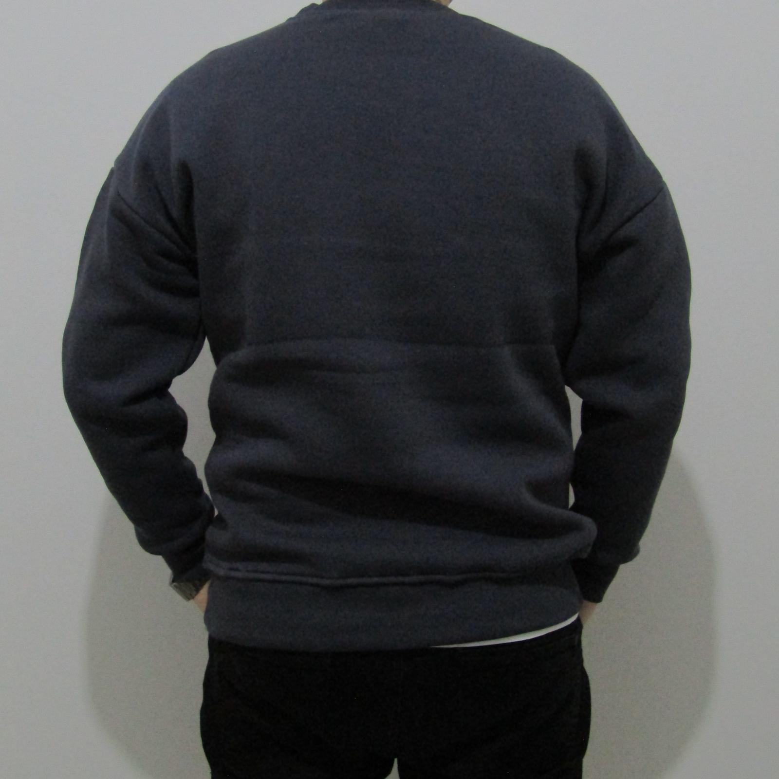 Antrasit 3 İplik Şardonlu Unisex Sweatshirt - Resim 2