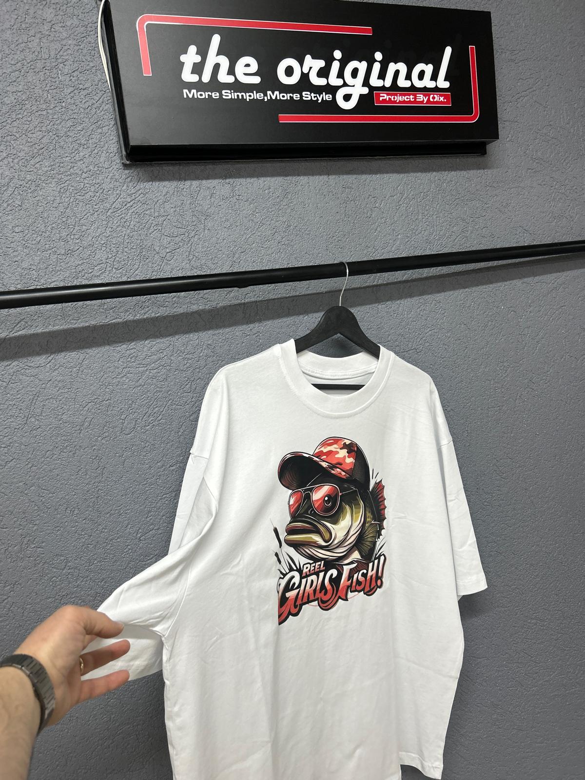 DTF Baskılı Premium Tişört – “Reel Girls Fish!” - Resim 2