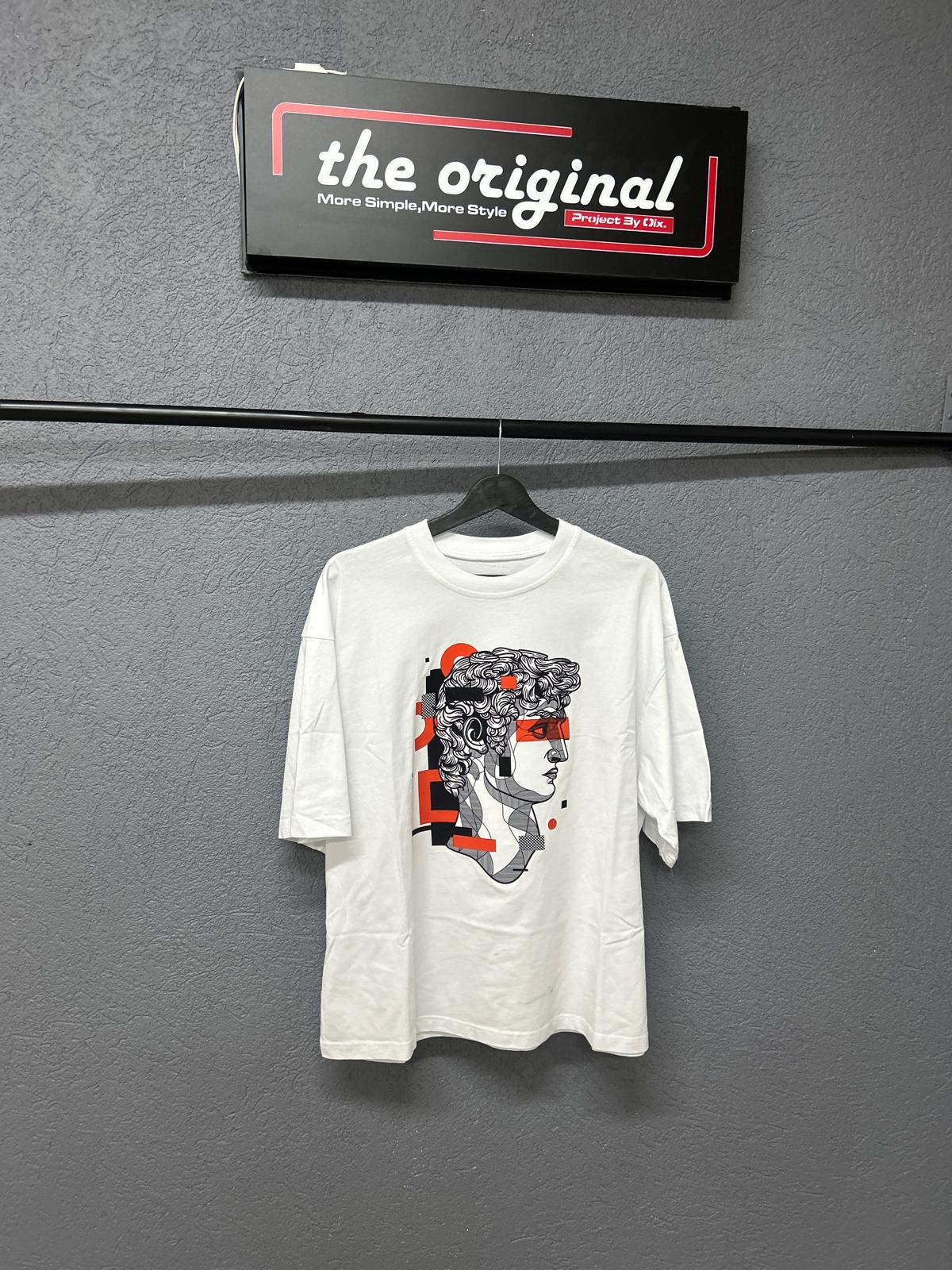 DTF Baskılı Geometrik David Tasarımlı Oversize - Resim 3