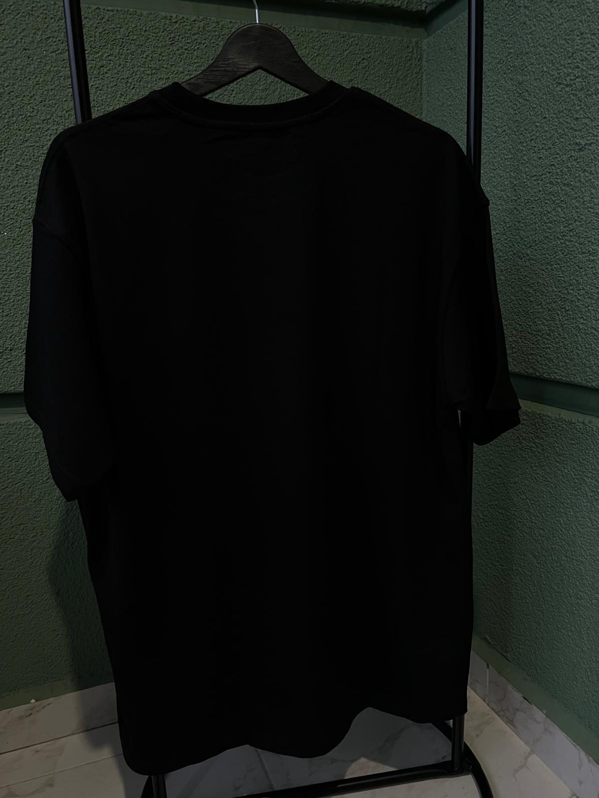 Over Size T-Shirt Siyah - Resim 2